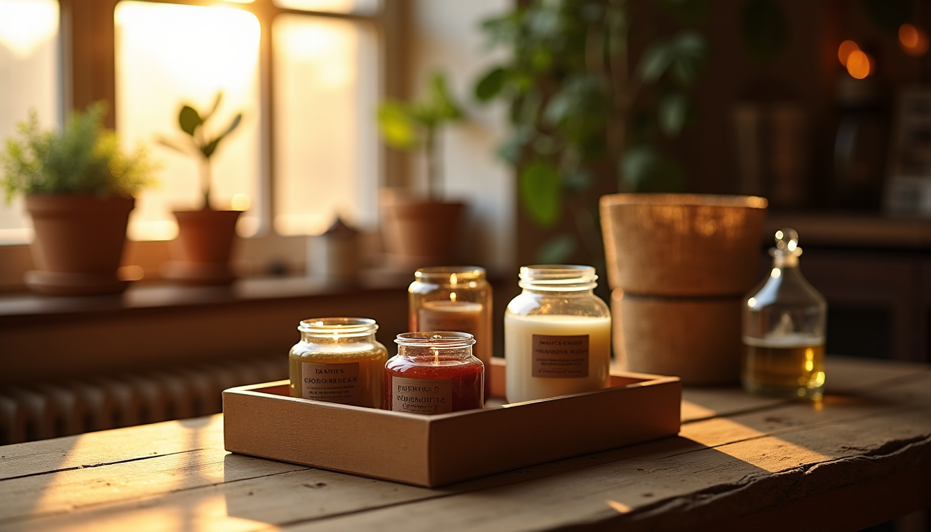 Illustration : prêtez attention à la présentation globale du coffret. — coffret bougies artisanales : le cadeau idéal pour faire plaisir à coup sûr
