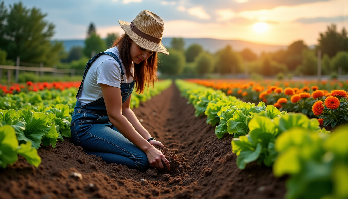 meilleures variétés à semer selon les saisons pour un jardin productif — réparation du sol, avec l'apport de compost après