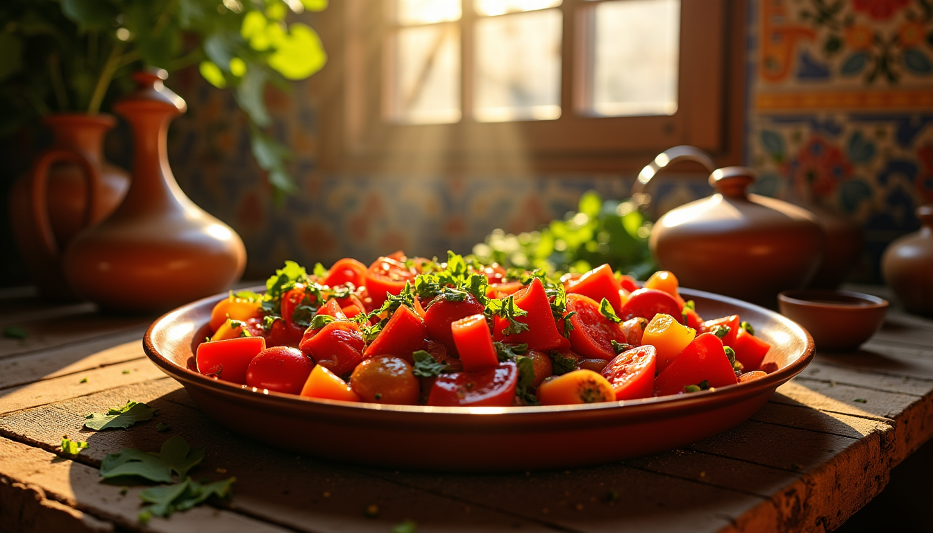 Illustration : la taktouka, quant à elle, est une salade — découvrez les spécialités culinaires marocaines qui font voyager les sens