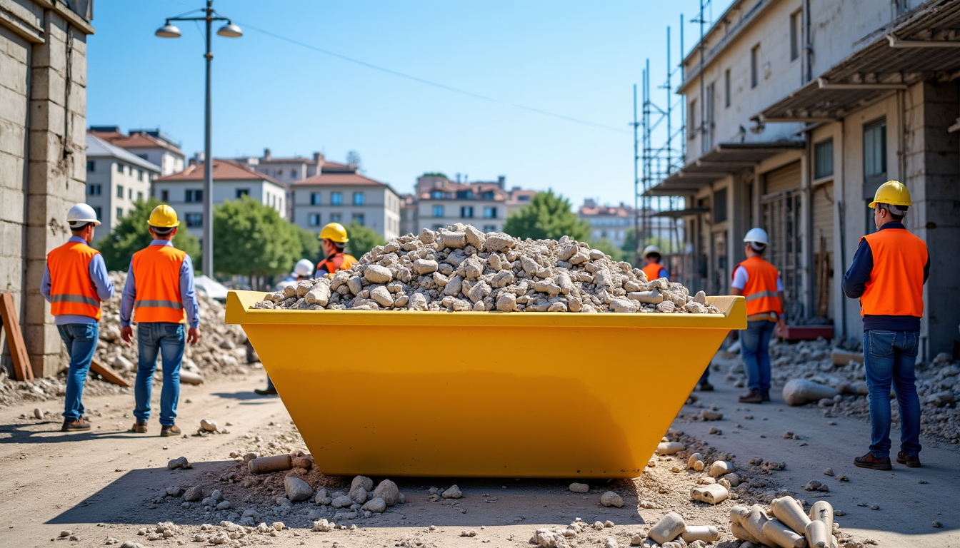 Illustration : pour les travaux de démolition, une benne de — choisir la bonne dimension de benne pour vos travaux à lyon