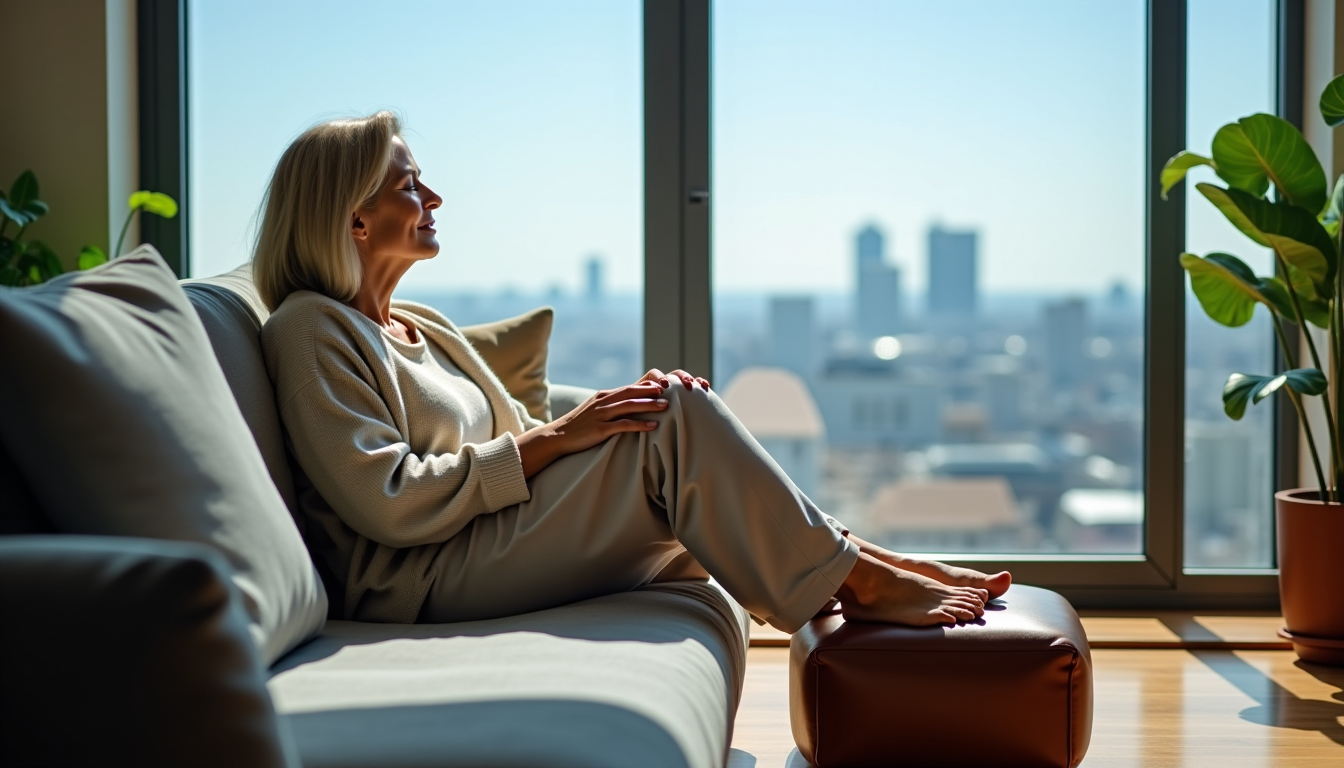 habitudes modernes qui nuisent à votre bien-être sans le vouloir — sur un repose-pieds. à plat sur le sol,