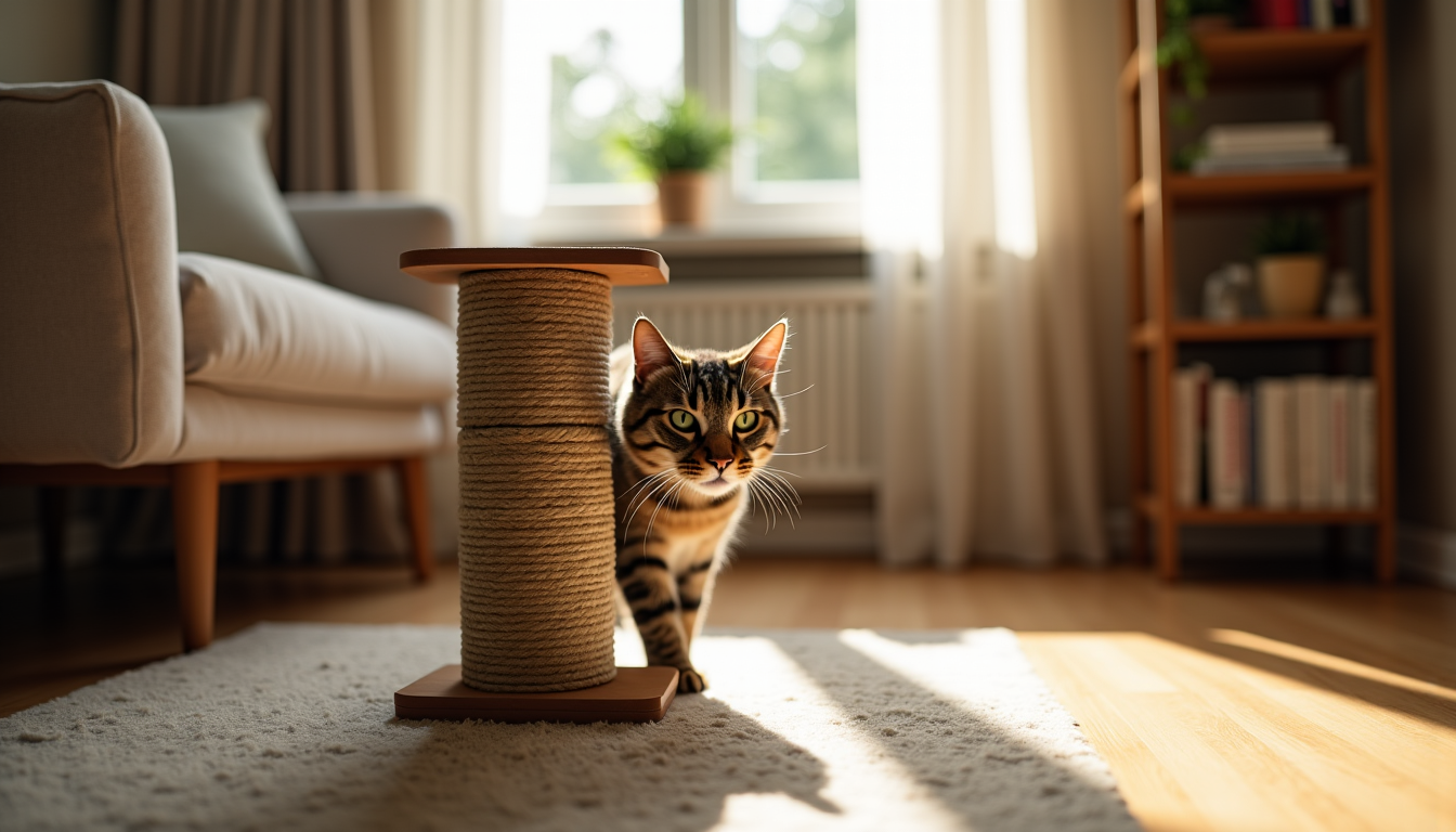gérer un chat qui griffe les meubles efficacement ? — pour attirer votre chat vers le nouveau griffoir,