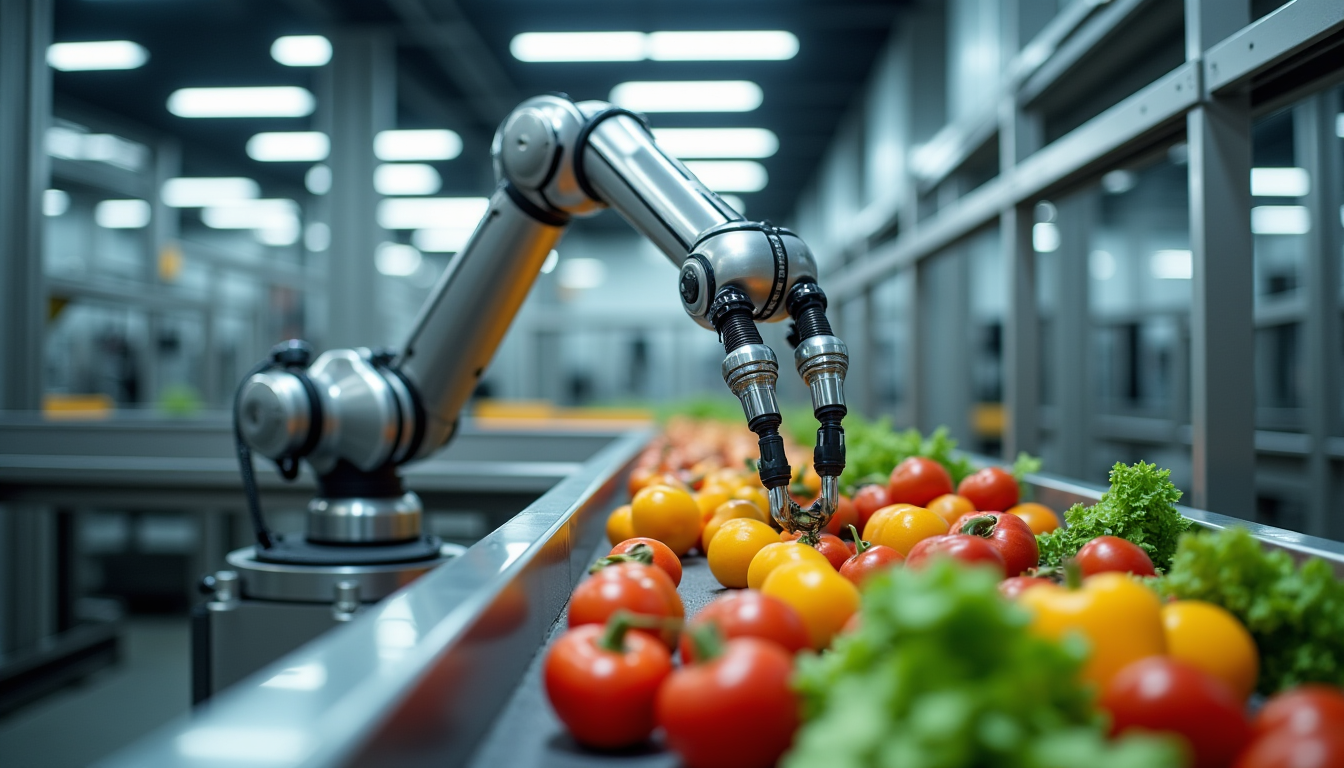 Illustration : les robots industriels modernes, notamment ceux dotés de — défis de la manipulation des produits alimentaires non standardisés