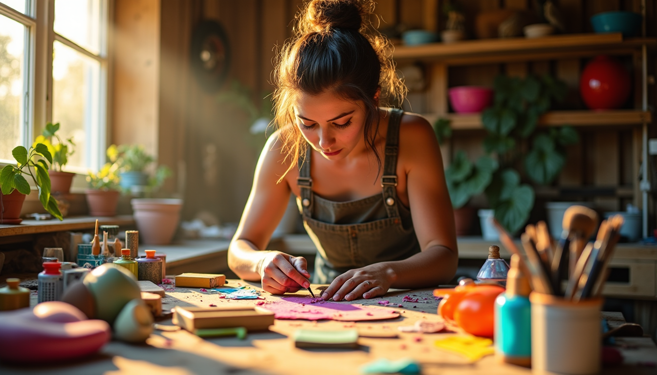 Illustration : ensuite, vient l'étape de la transformation. cela peut — créez un espace unique avec des objets recyclés