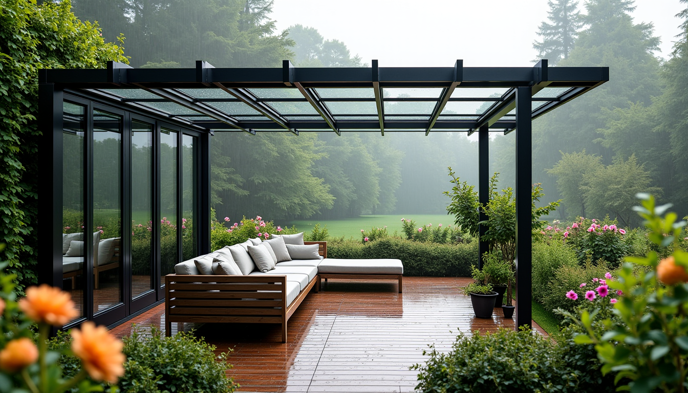 protéger sa pergola de la pluie pour en profiter toute l'année — le verre, quant à lui, offre une esthétique
