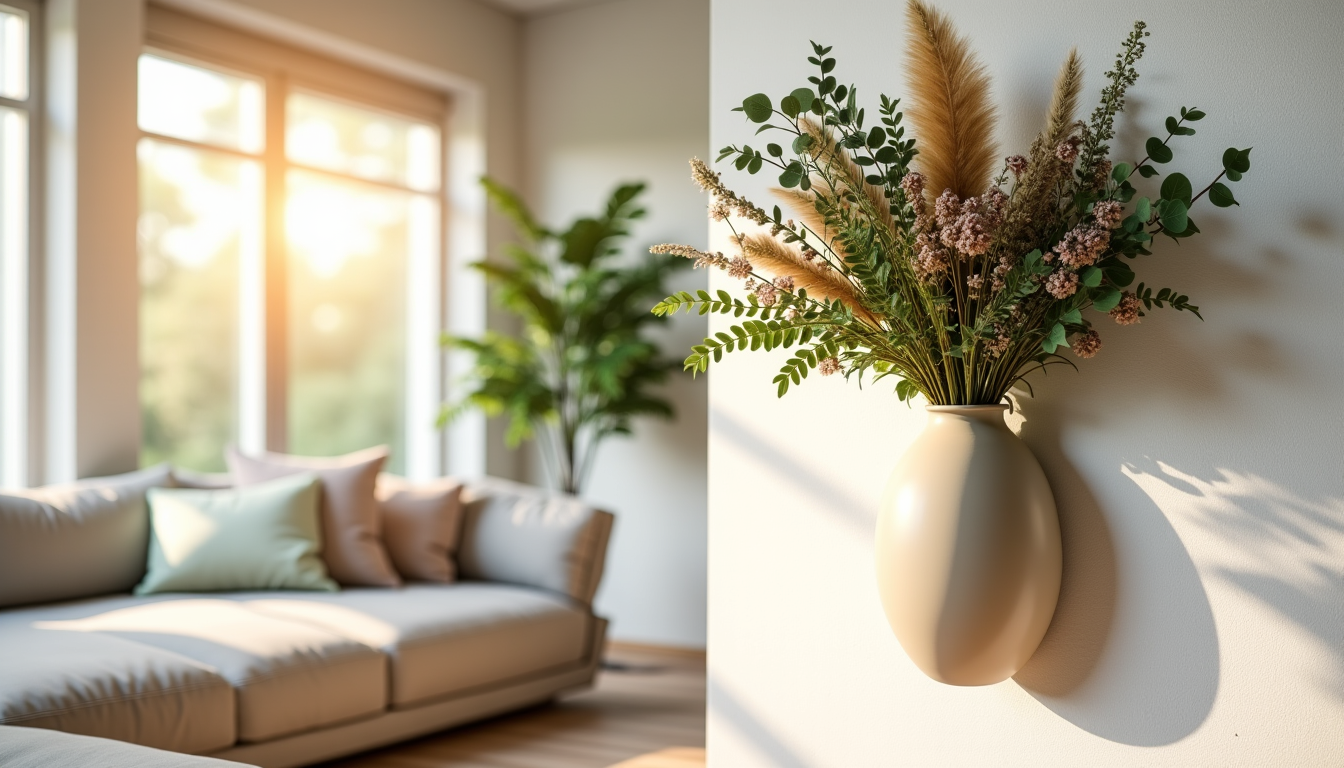 vase mural : 7 idées inspirantes avec ou sans fleurs séchées pour votre intérieur — er la beauté naturelle du végétal s'exprimer pleinement,