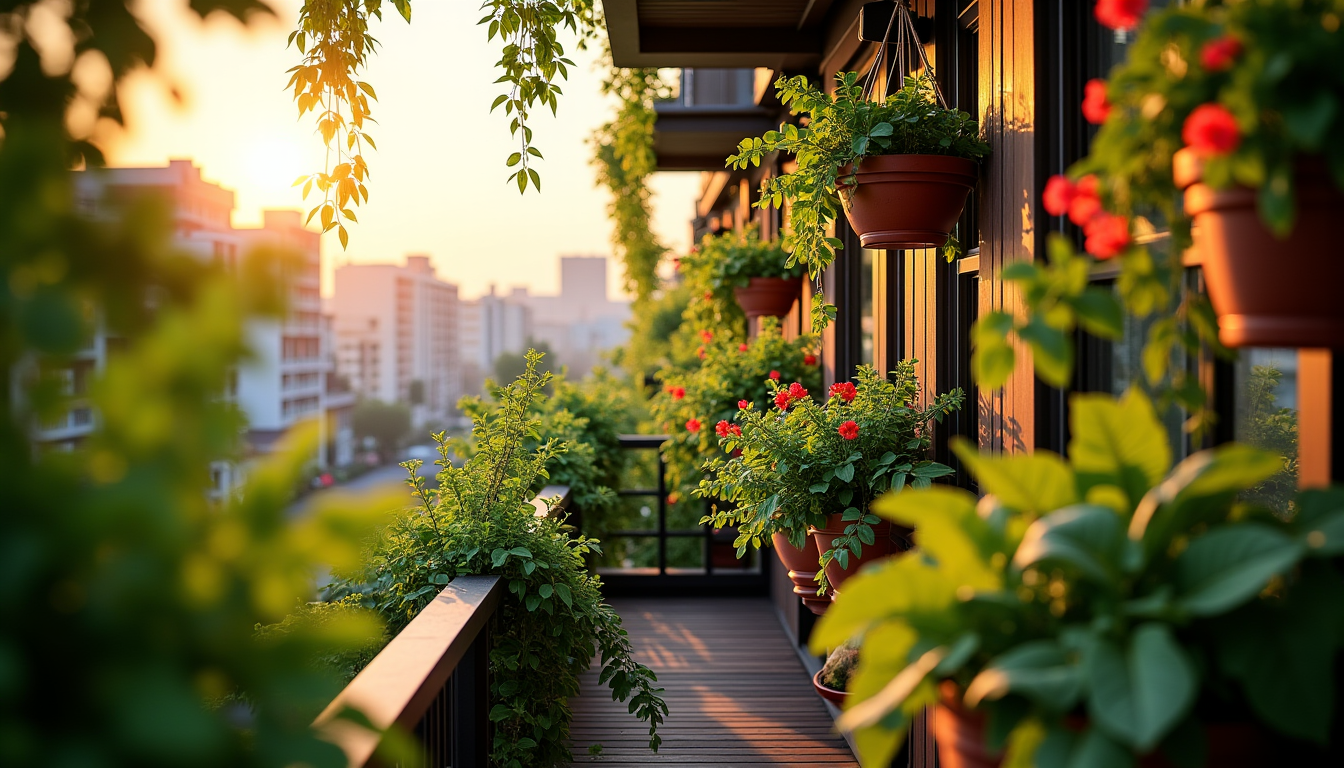 aménager un coin de paradis : astuces simples et efficaces — montez ensuite en hauteur avec des plantes suspendues,
