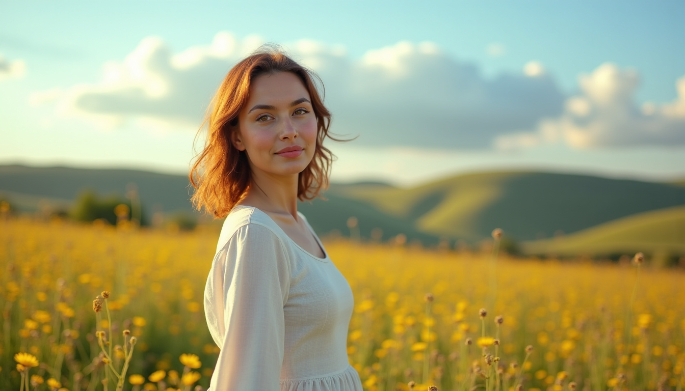 Illustration : une personne sereine dégage une aura de calme — la simplicité sublime la beauté naturelle ?