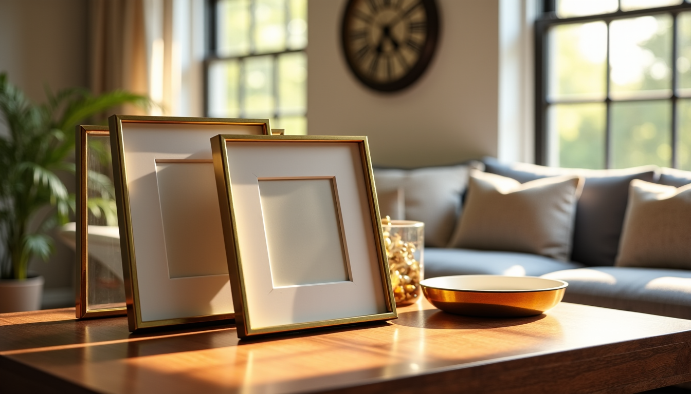 Illustration : placés sur une commode, une console ou même — cadre en laiton et verre : pourquoi ce duo s'invite dans la déco cette année
