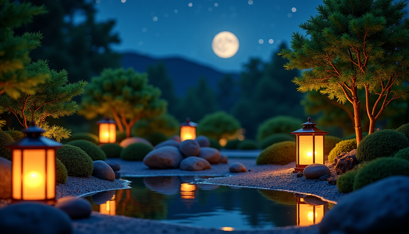 Illustration : l'objectif est d'inviter à la contemplation nocturne, de — aménager un espace zen : astuces pour un jardin apaisant