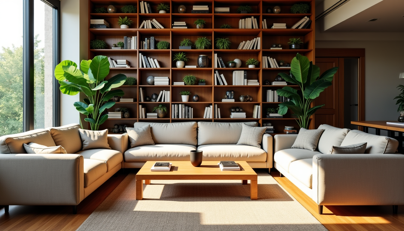 créer un espace de vie harmonieux dans votre maison — une bibliothèque ouverte peut, par exemple, séparer un