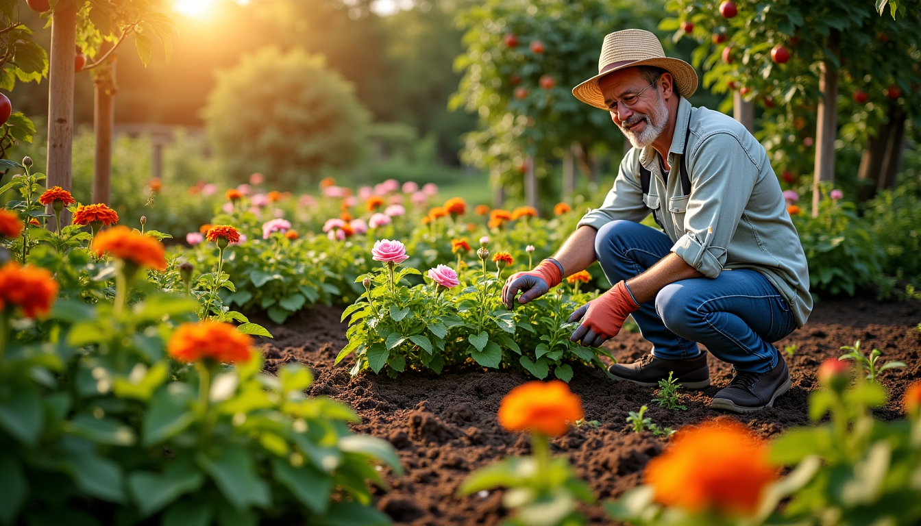 Illustration : maintenir la fertilité du sol et protéger vos — secrets pour créer un jardin éblouissant et durable