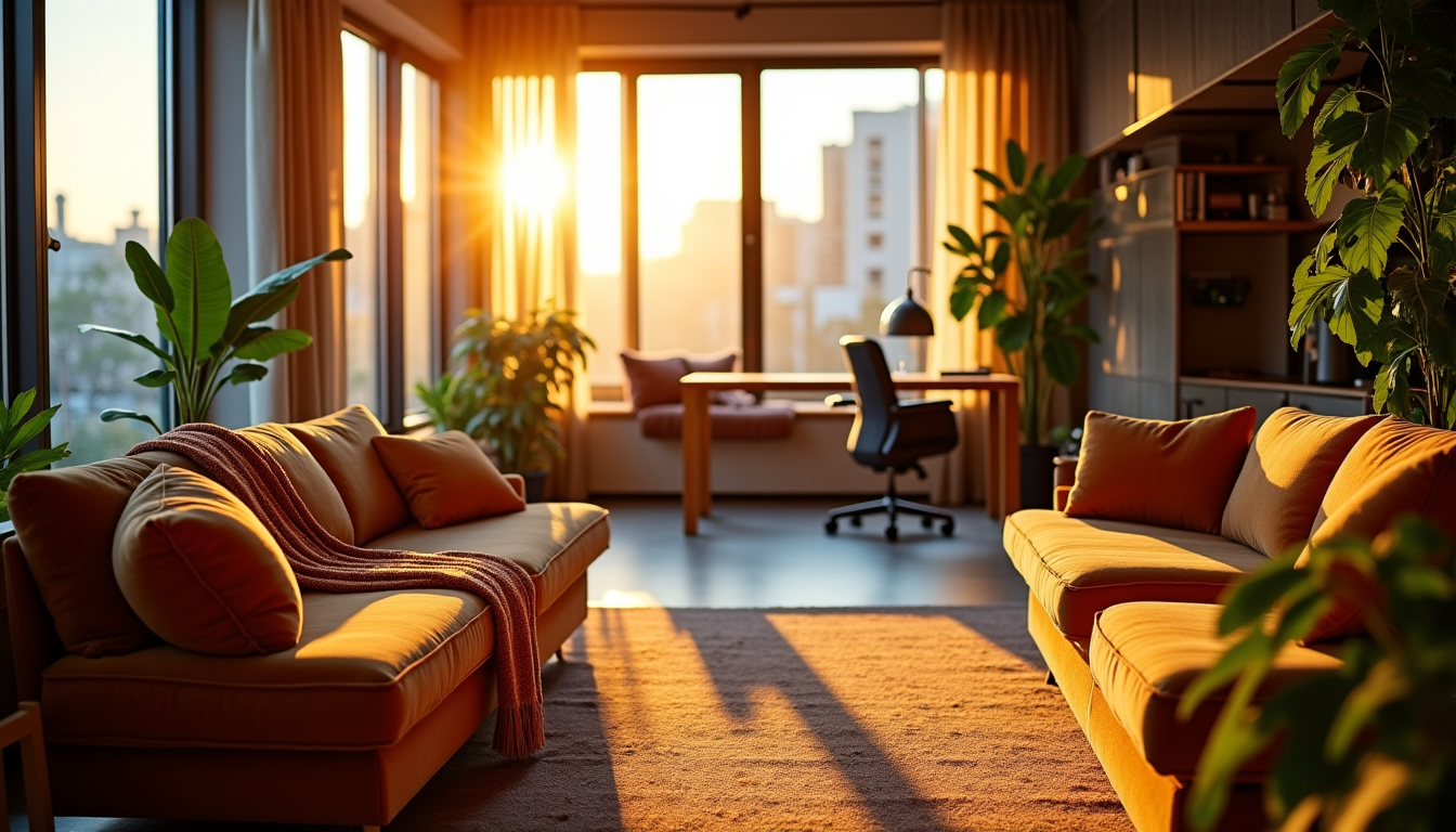 Illustration : que vous disposiez d'un vaste loft ou d'un — créer un espace de vie chaleureux et accueillant chez soi
