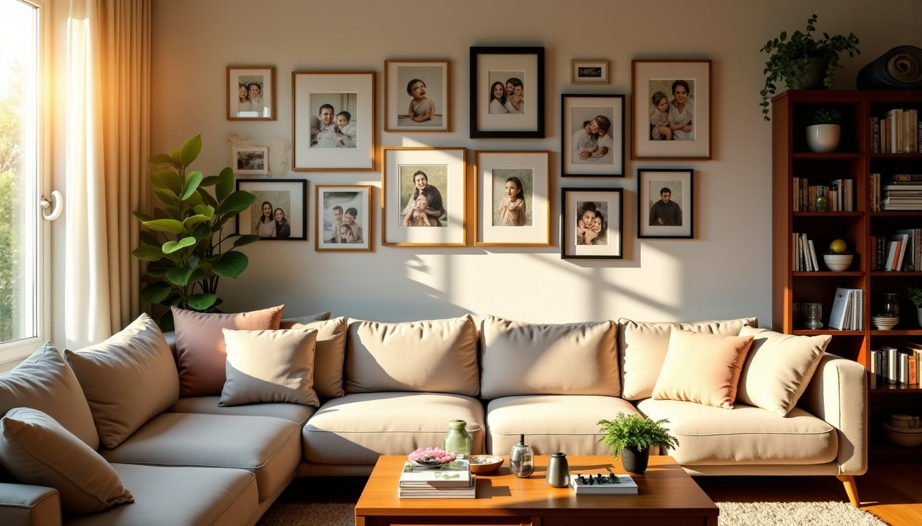 Illustration : les photos de famille, encadrées avec soin, les — l'art de transformer une maison en véritable cocon familial