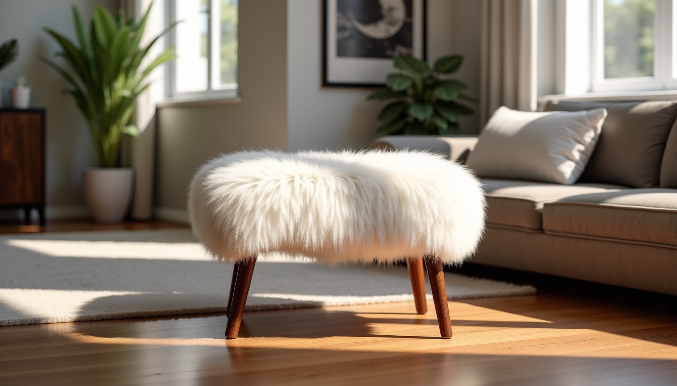 choisir des tabourets fourrure pour créer un espace chic, cosy et tendance ? — ne paraisse pas disproportionné dans la pièce et
