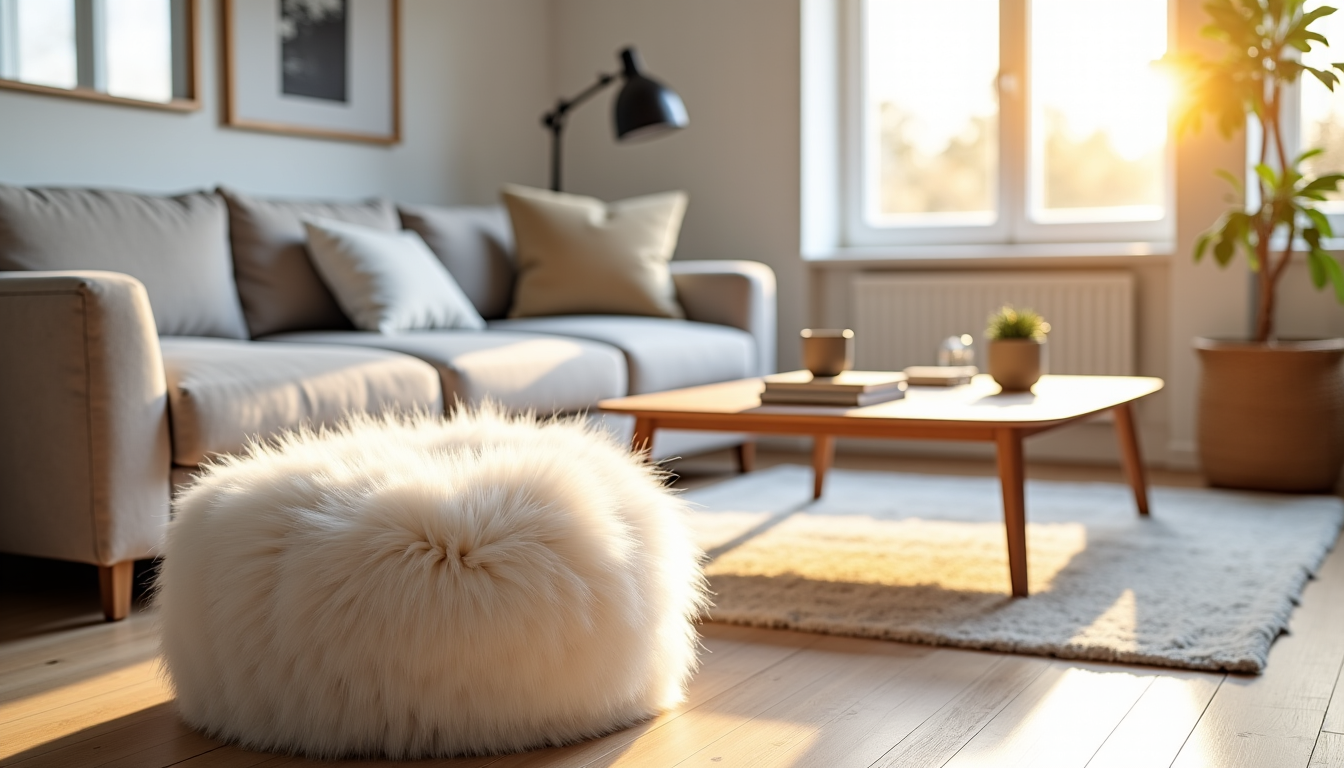 déco scandinave : comment intégrer un tabouret en fourrure dans votre intérieur — ent apporter une touche plus contemporaine et épurée,