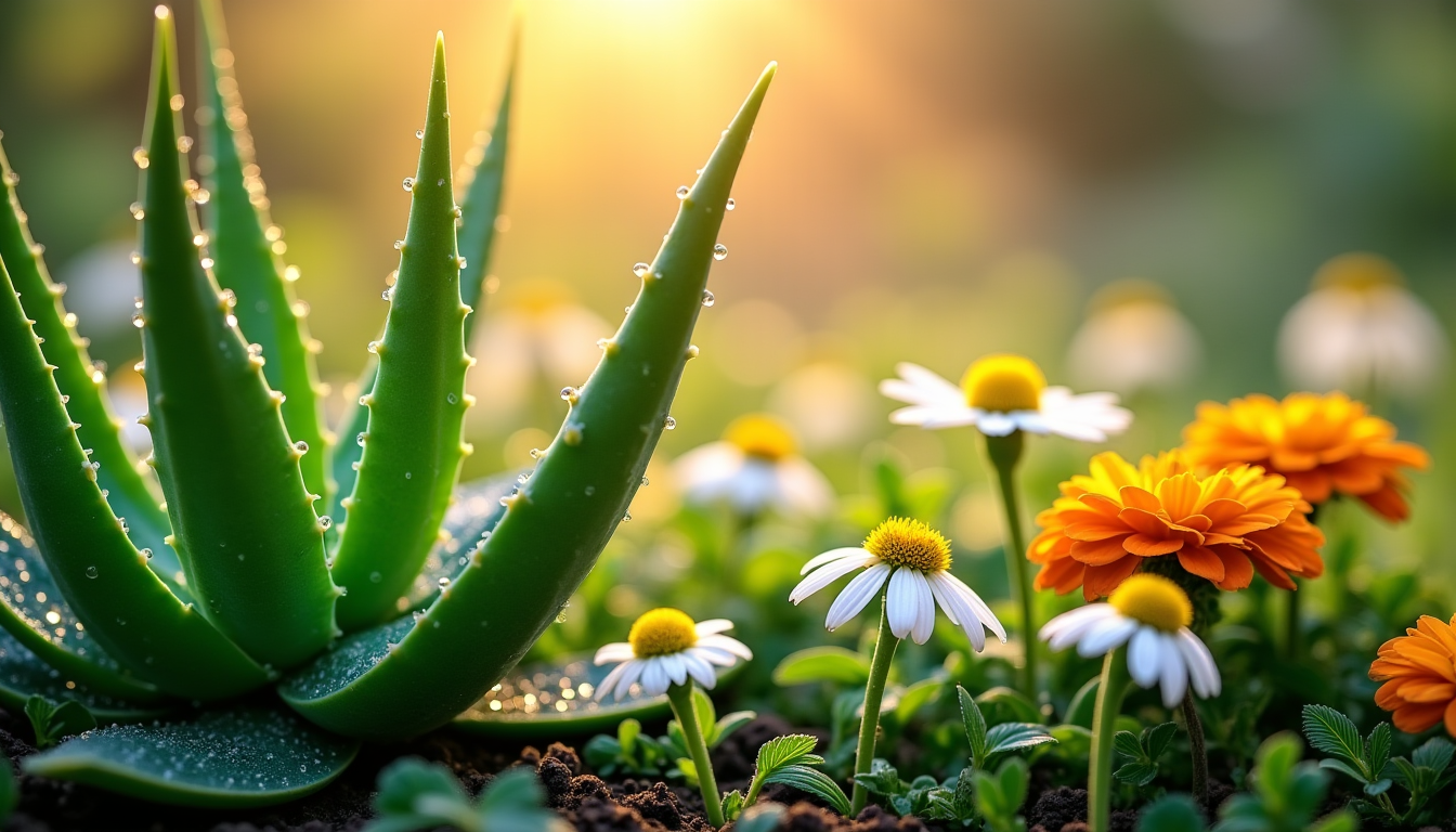 l'art de la beauté naturelle et ses secrets intemporels — antes : aloe vera, camomille, calendula, connus pour