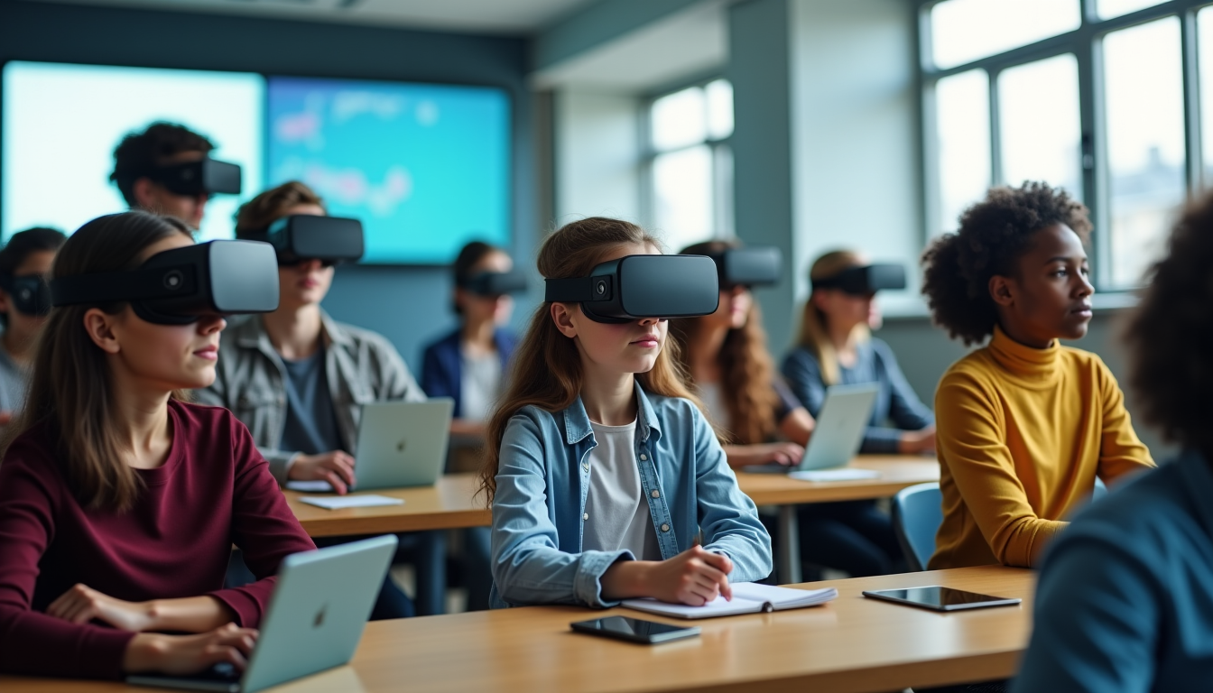 Illustration : des plateformes d'apprentissage en ligne aux outils de — l'impact des innovations technologiques sur la société moderne