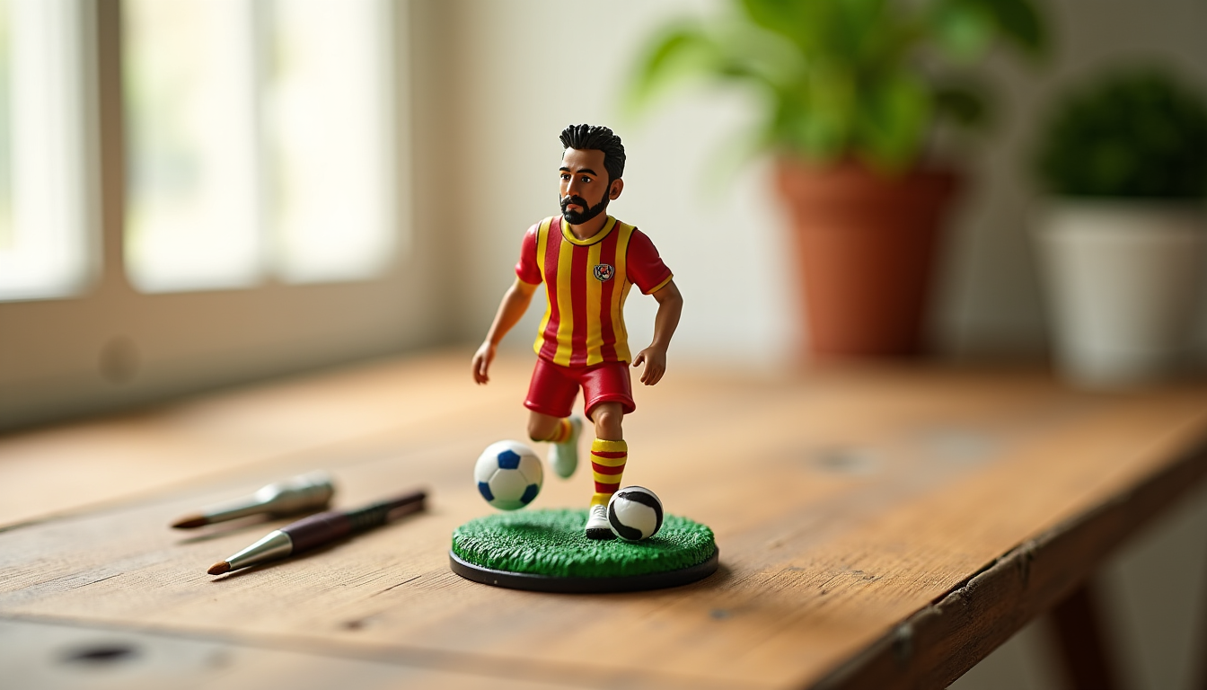 figurine foot personnalisé : le cadeau tendance pour surprendre un fan de football — d, puis peintes manuellement. chaque matériau a ses