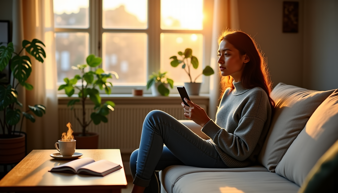 Illustration : éteindre les notifications, désactiver les applications inutiles ou — améliorez votre bien-être avec des habitudes simples et efficaces