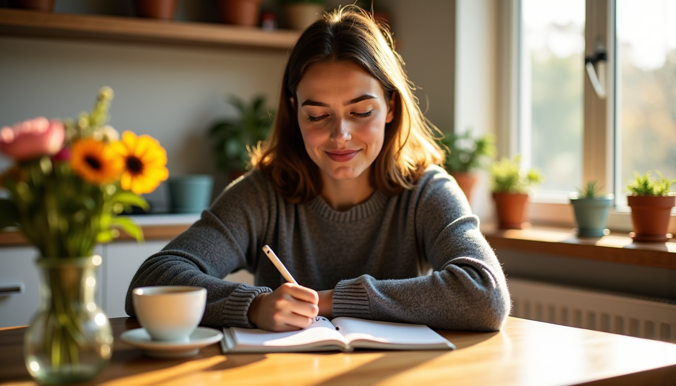 Illustration : un journal de gratitude peut également être un — transformez votre quotidien avec des rituels de bien-être