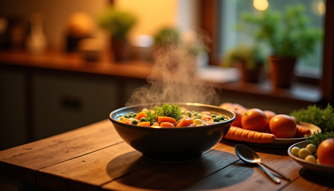 Illustration : le soir, privilégiez un repas léger et facile — bien manger pour préserver une santé optimale au quotidien