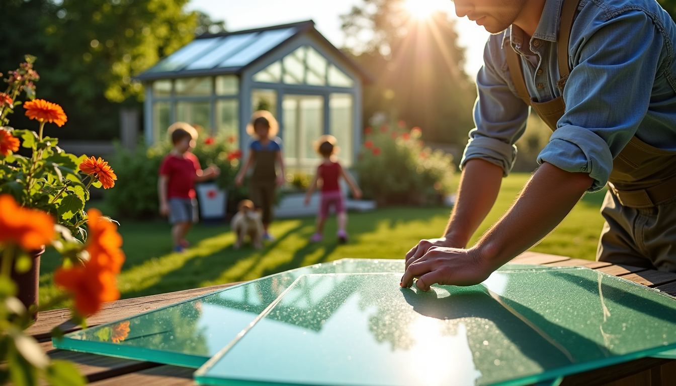 Illustration : si la serre est située dans un jardin — verre trempé ou verre horticole : quel vitrage choisir pour réparer votre serre acd ?