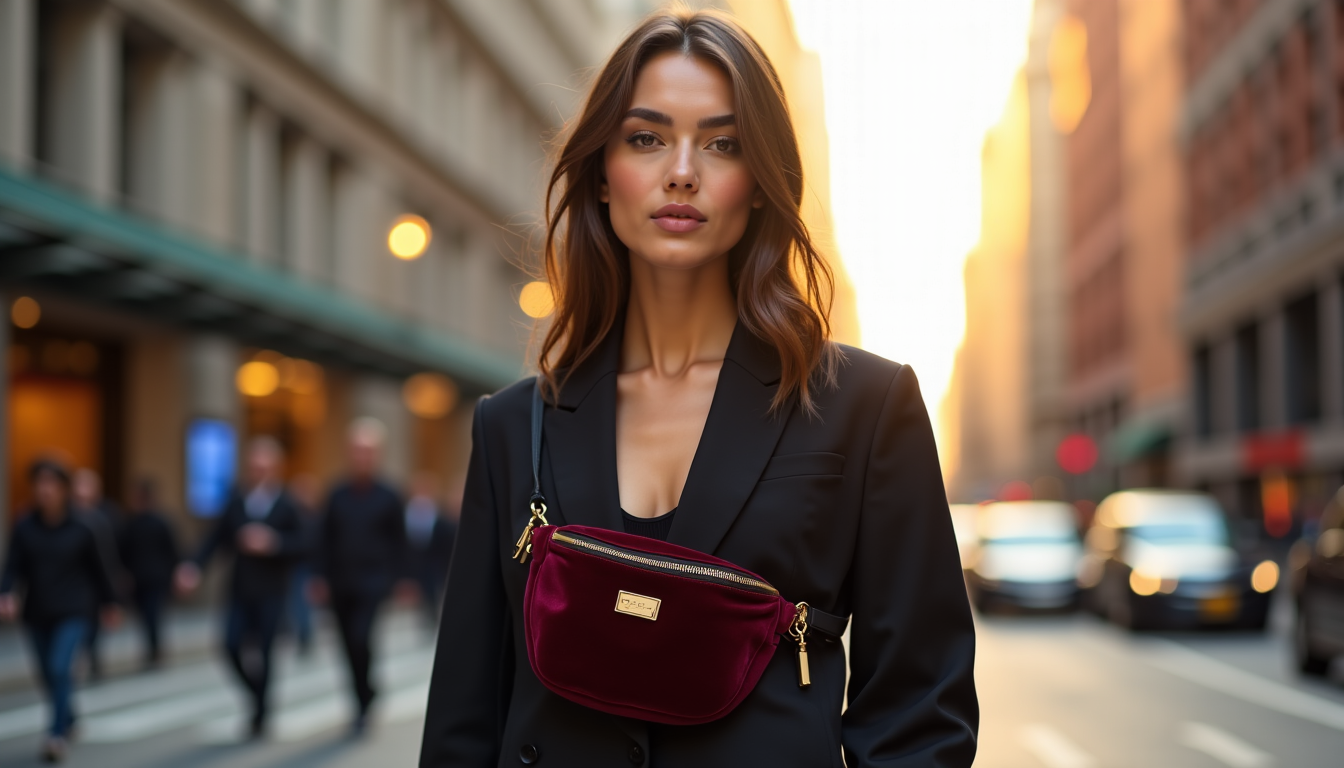 Illustration : la polyvalence du sac banane en velours est — sac banane en velours pour femme : l'accessoire chic et pratique à adopter