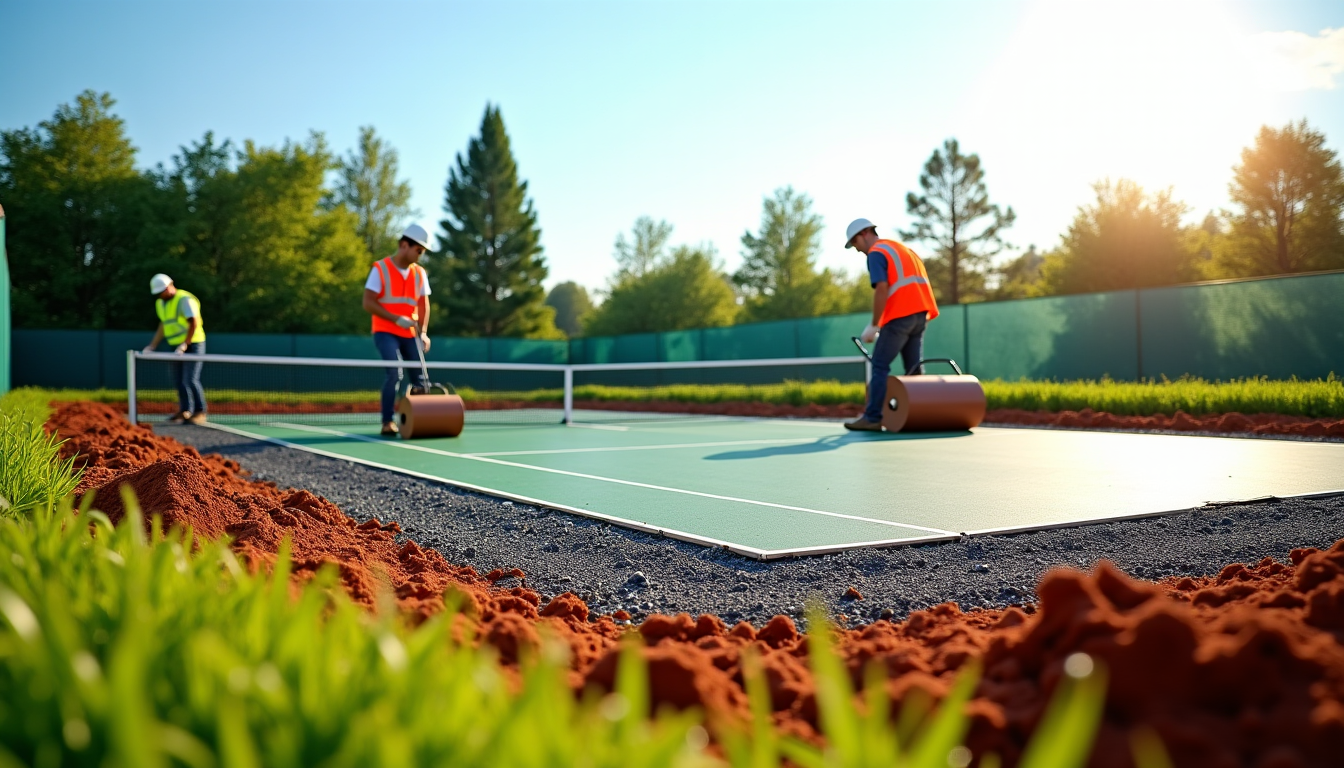 Construire un terrain de tennis : étapes, surfaces et budget 4 Illustration : es et de la main-d'œuvre qualifiée requise. les — construire un terrain de tennis : étapes, surfaces et budget