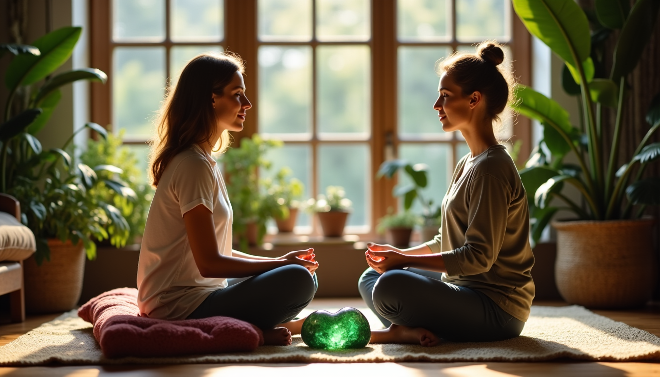 séance de crystal healing : comment se déroule un accompagnement avec un praticien ? — oriser la communication, ou une pierre verte pour