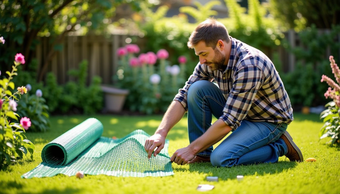 Illustration : l'installation d'une clôture en grillage souple est une — tout savoir sur le grillage souple en rouleau pour délimiter votre jardin à petit prix