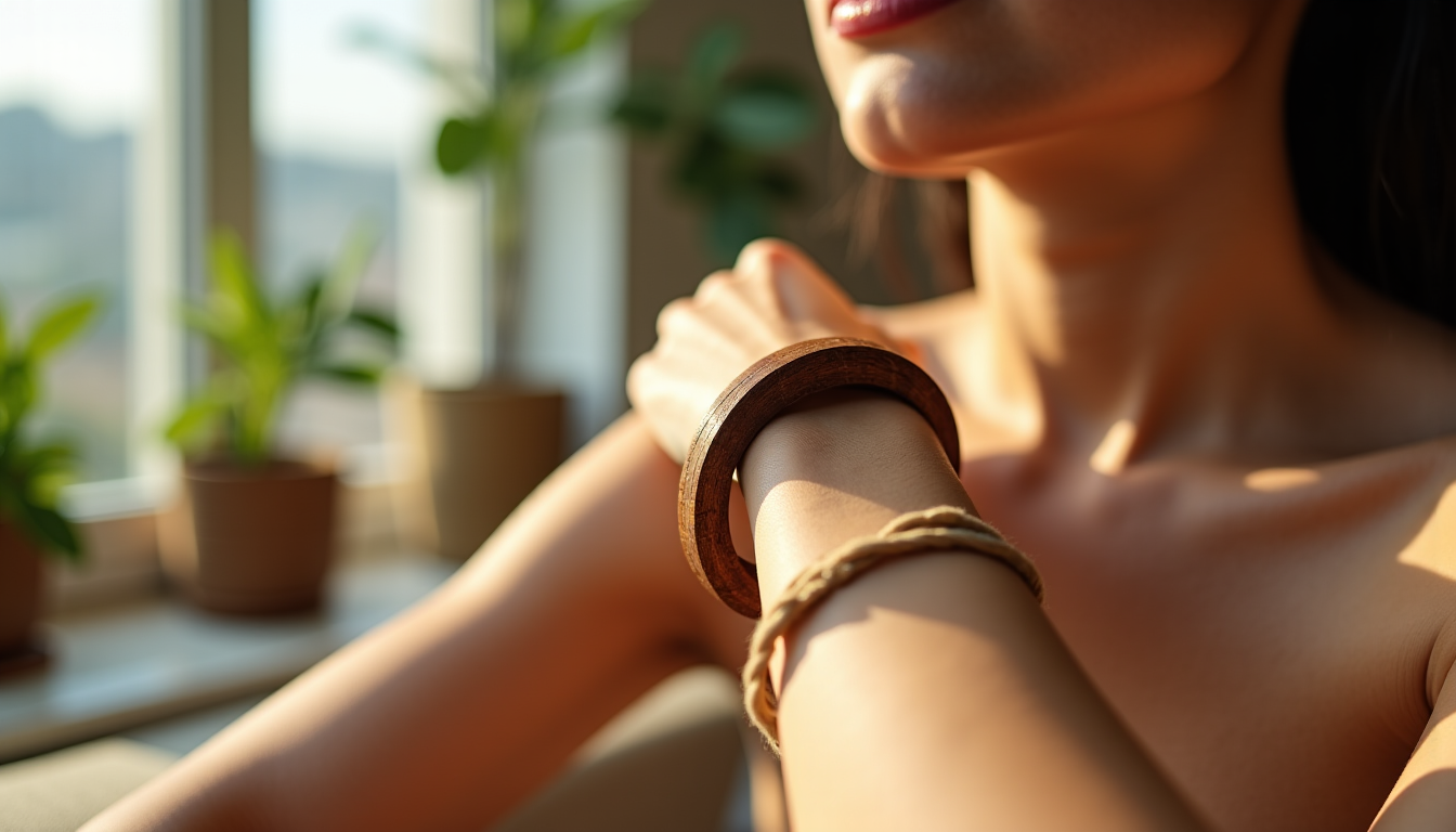 le bracelet en bois pour femme est le bijou tendance à adopter — en outre, le bois est un matériau naturellement