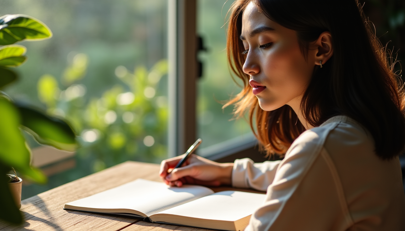 Illustration : en complément, tenir un journal peut être un — équilibre mental et bien-être : clés d'une vie harmonieuse