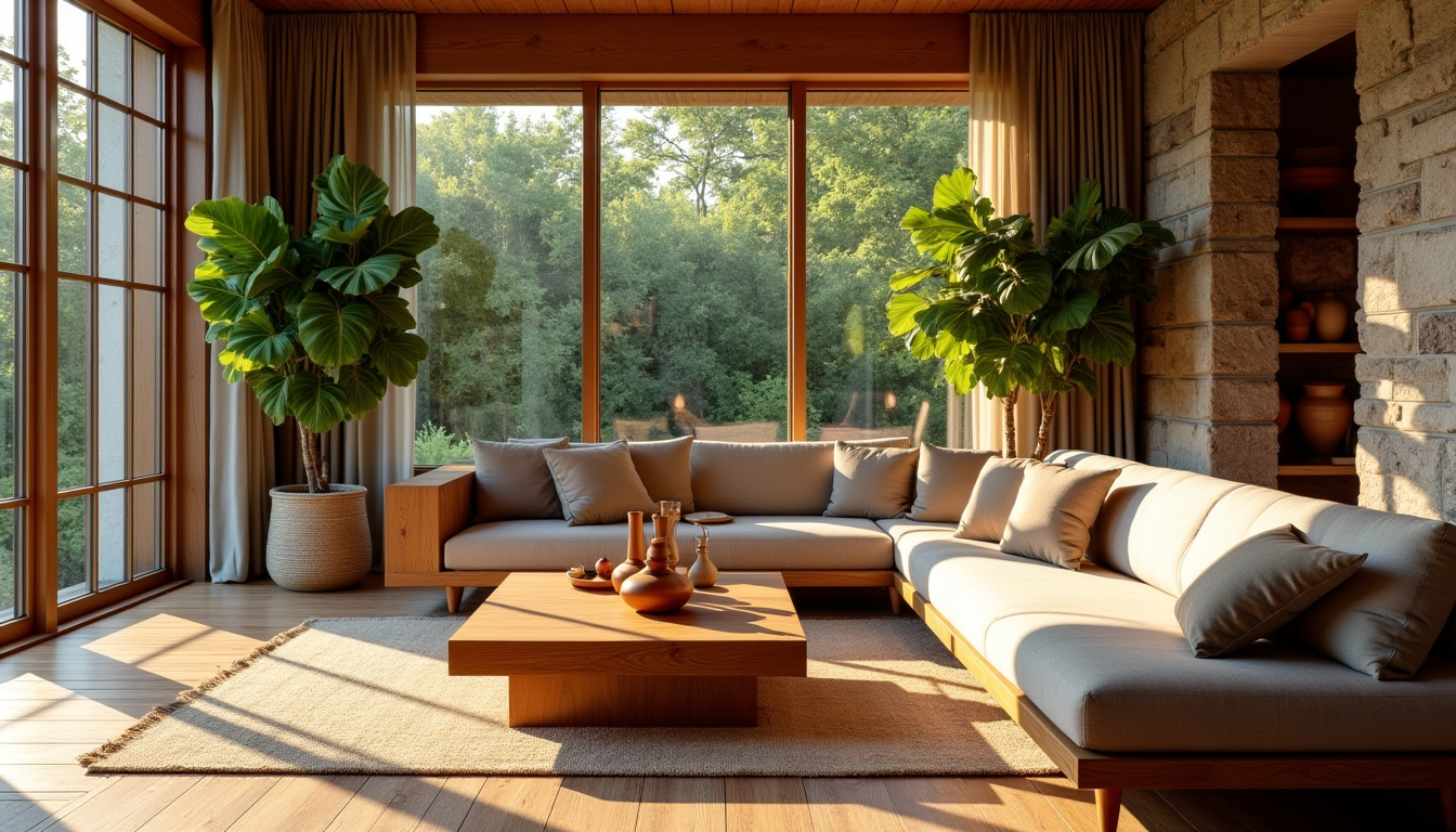 inspiration naturelle pour un intérieur apaisant — l'intégration de matériaux naturels est sans doute l'élément