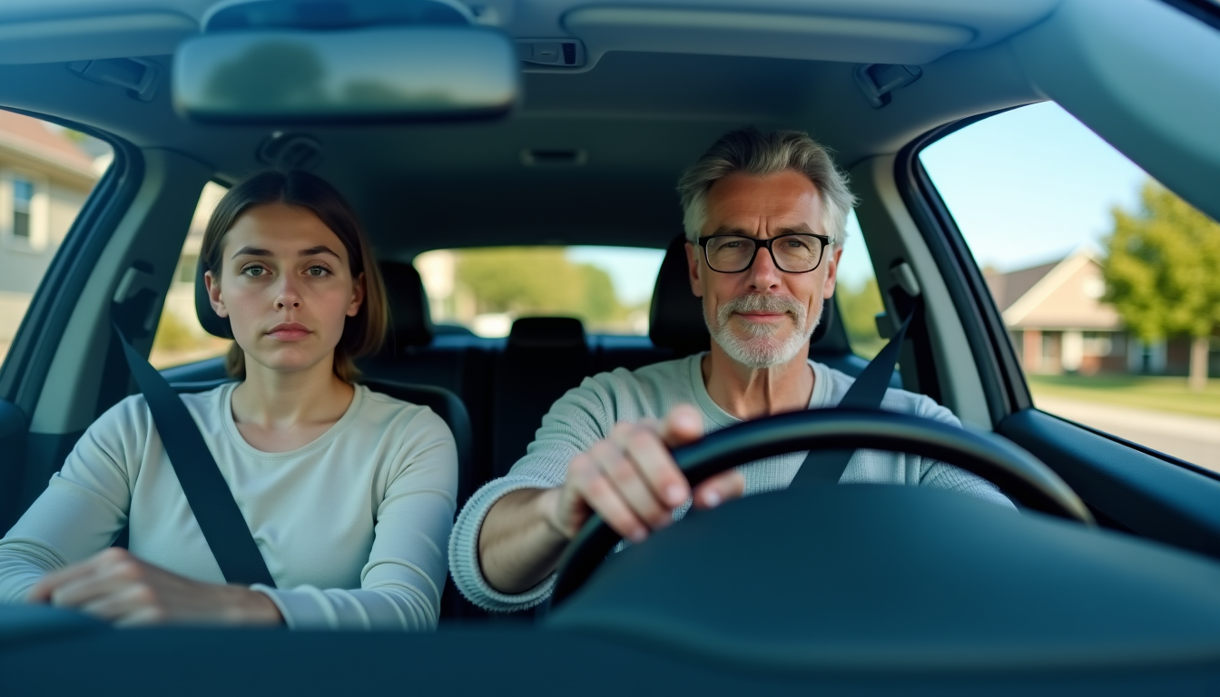 Illustration : l'accompagnateur, souvent un parent ou un proche, joue — accélérer son apprentissage de la conduite et maximiser ses chances ?