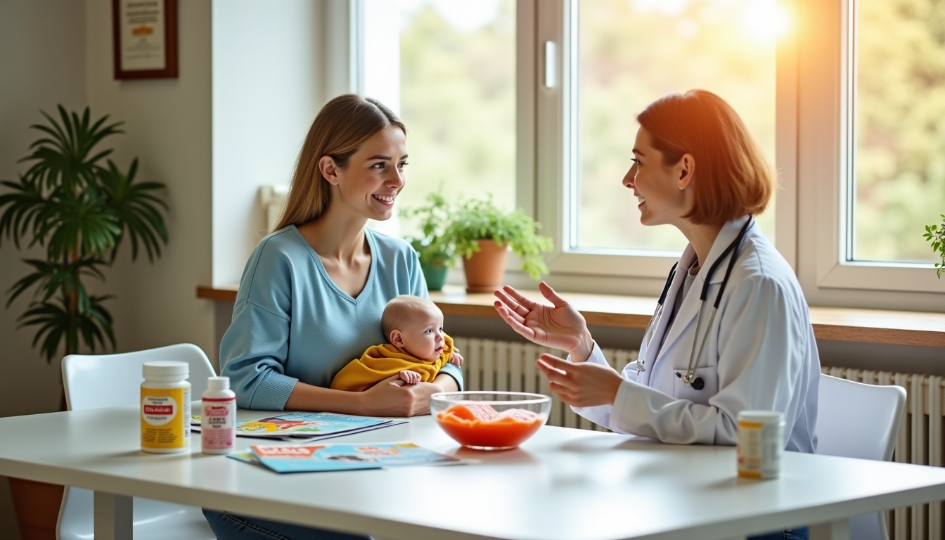 Illustration : il est toujours recommandé de consulter un pédiatre — privilégier les oméga 3 pour le développement de votre bébé