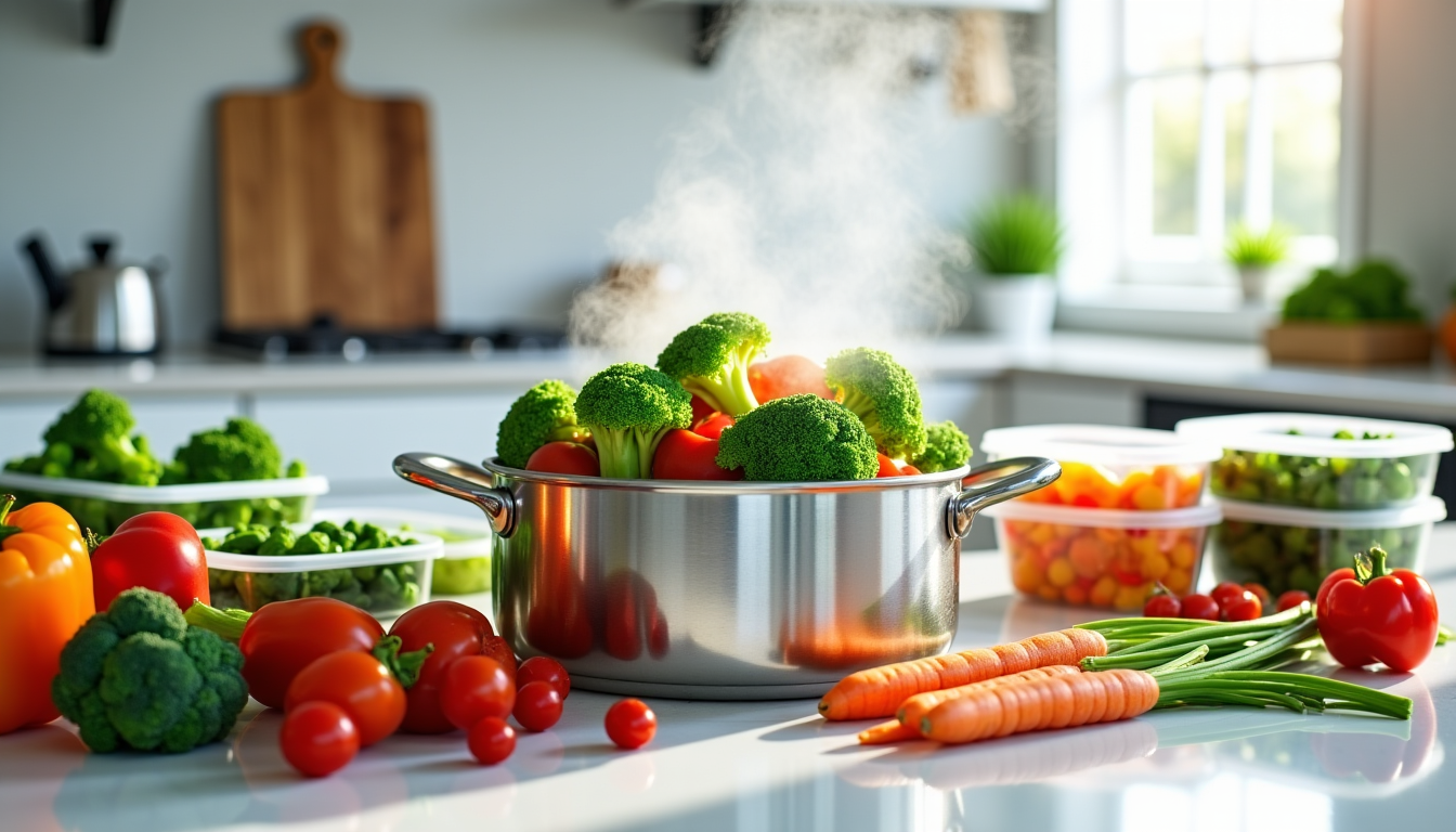 batch cooking légumes : comment les cuire et les conserver sans perdre leurs vitamines ? — la cuisson à la vapeur est sans doute