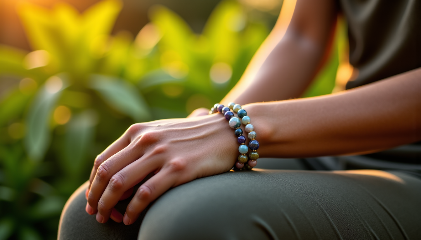 Illustration : une fois votre bracelet de lithothérapie choisi, savoir — l'art du bijou bien-être : sublimer votre poignet avec un bracelet lithothérapie raffiné