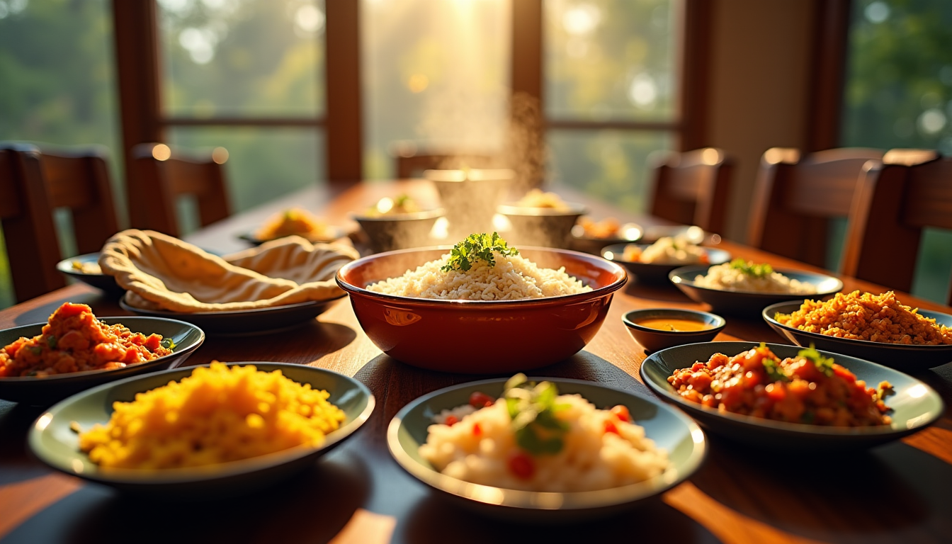 saveurs du monde : 7 recettes pour un voyage gustatif — te et dépaysante. servi avec du riz basmati