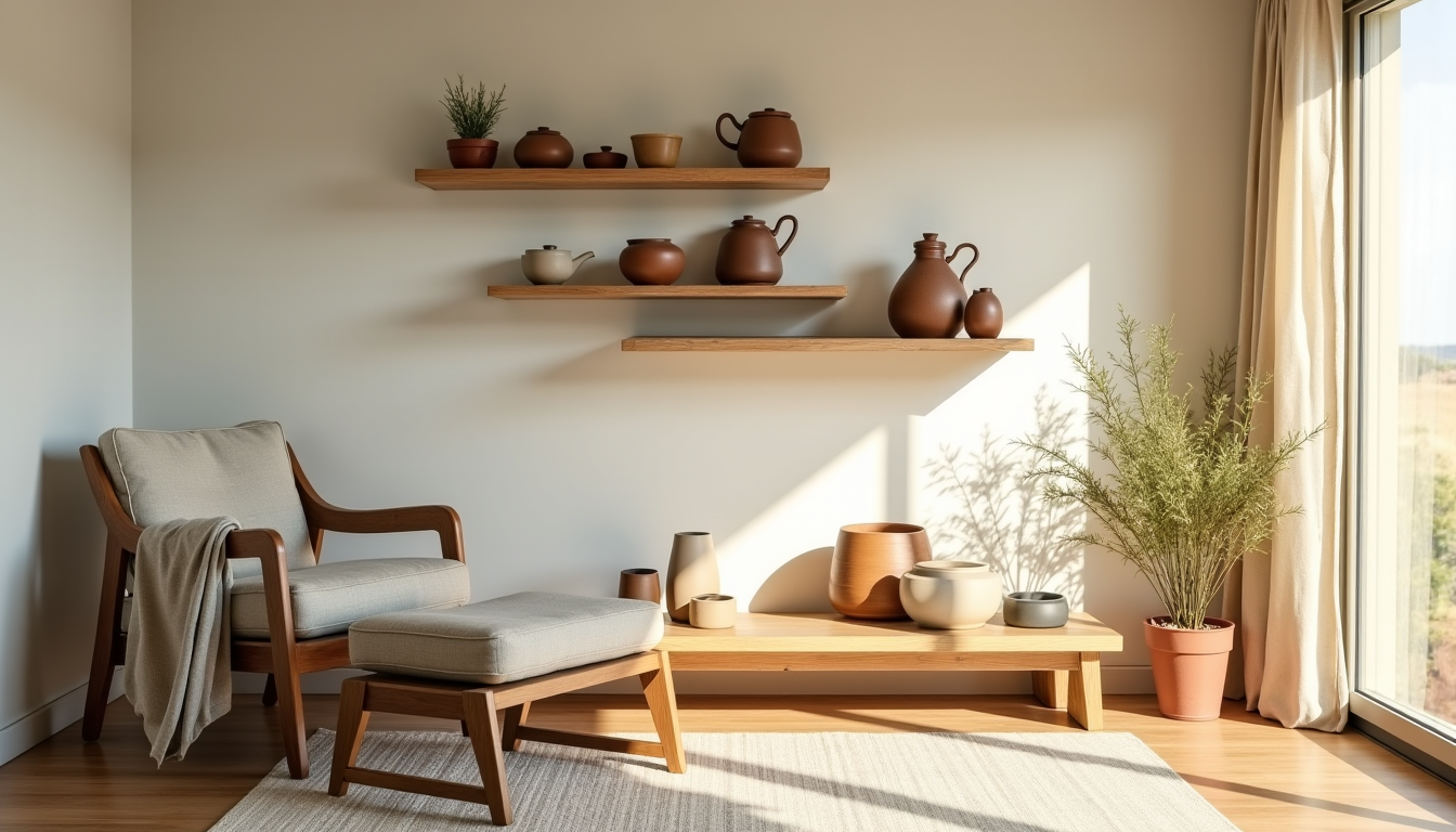 Illustration : mixing ceramics with other natural elements like raw — japanese ceramics at home: how to bring wabi-sabi calm into an everyday interior