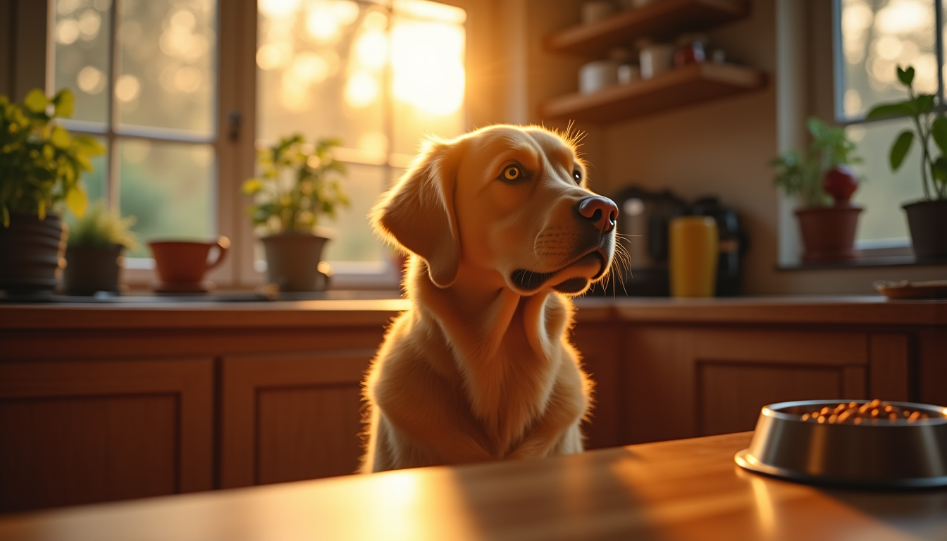 Illustration : le soir, en ajustant les quantités pour ne — 5 critères essentiels pour bien nourrir son chien au quotidien