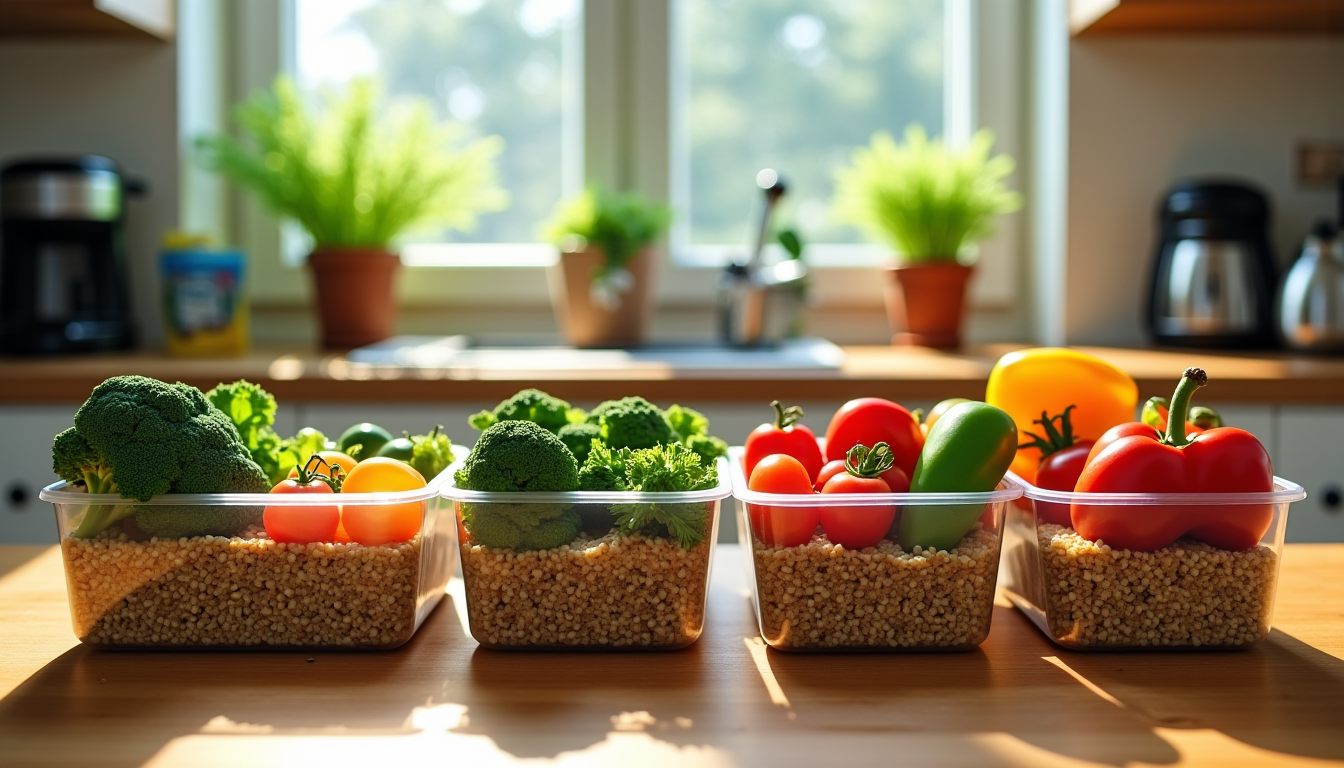Illustration : e alimentation complète et équilibrée, réduisant ainsi le — paniers repas végétariens de la semaine
