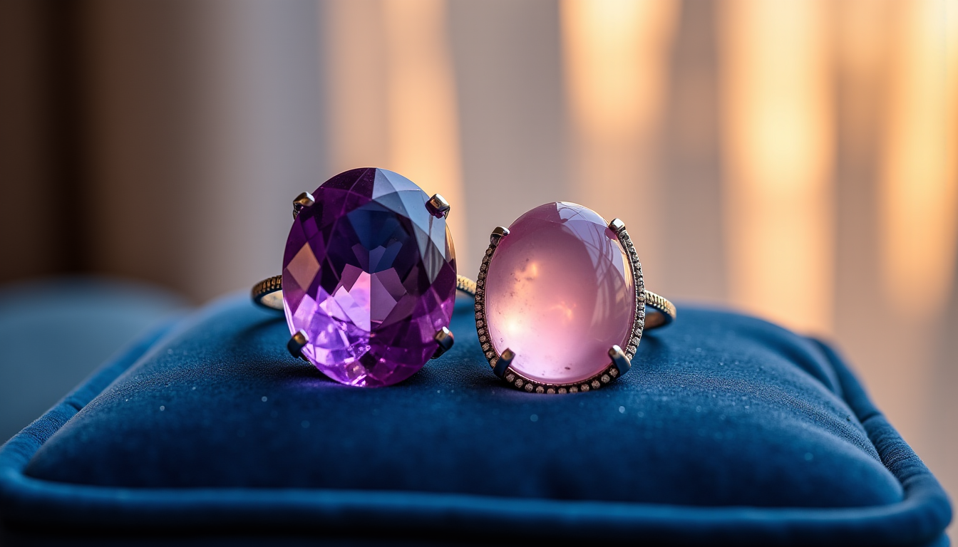beauté cristalline des minéraux sublimée en bijoux raffinés — chaque pierre est associée à des propriétés spécifiques
