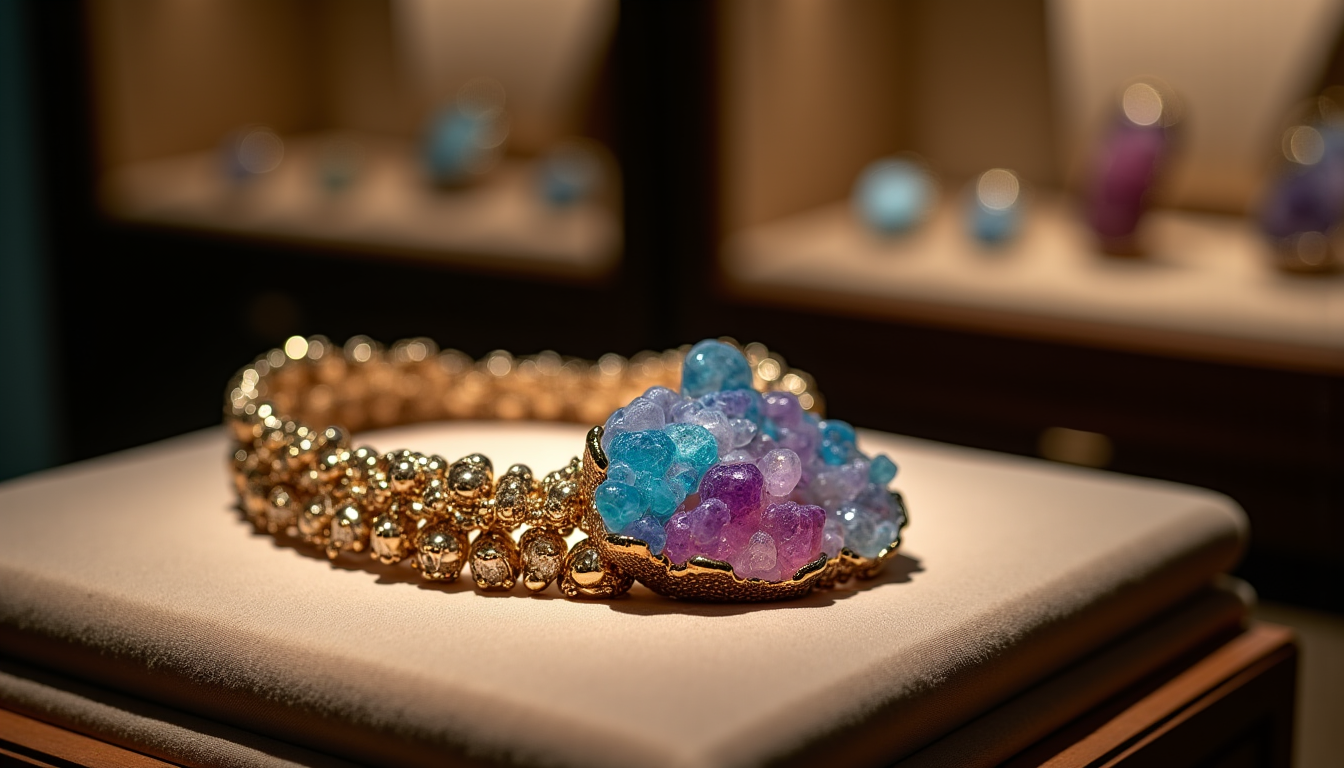 Illustration : sélectionner un bijou orné d'un minéral est une — beauté cristalline des minéraux sublimée en bijoux raffinés