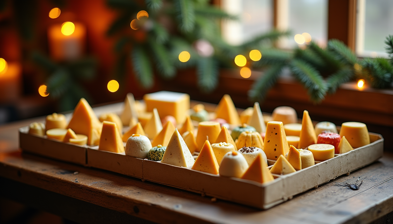 Illustration : racontent à chaque bouchée. le calendrier de l'avent — choisir un calendrier de l’avent fromage de qualité pour vos fêtes ?
