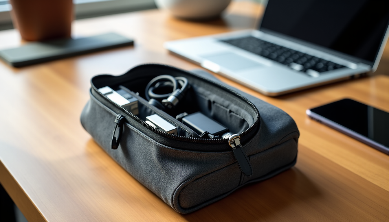 Illustration : une connectivité data abordable. une pochette de rangement — voyager léger et connecté : le guide pour organiser ses équipements tech en déplacement