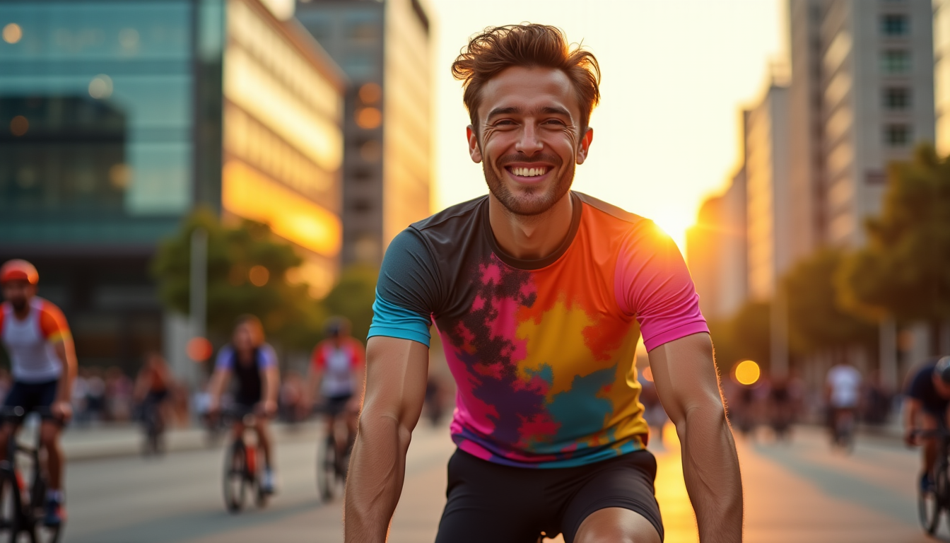 Illustration : sion de son style, en transformant un simple — t-shirt cycliste : les indispensables pour pédaler stylé au quotidien sans faire de compromis sur le look