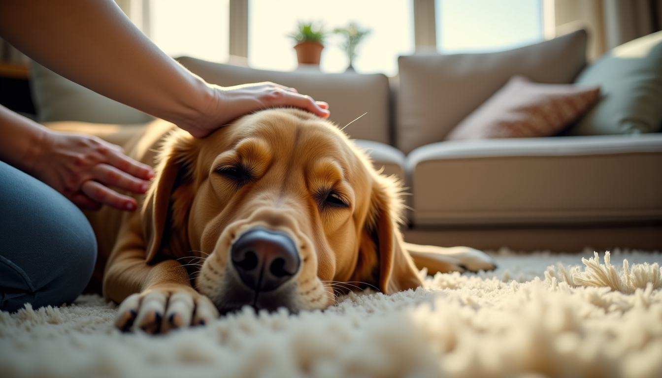 aider son vieux chien à mieux vieillir : la routine de massage anti-douleur — commencez toujours par des caresses légères sur des