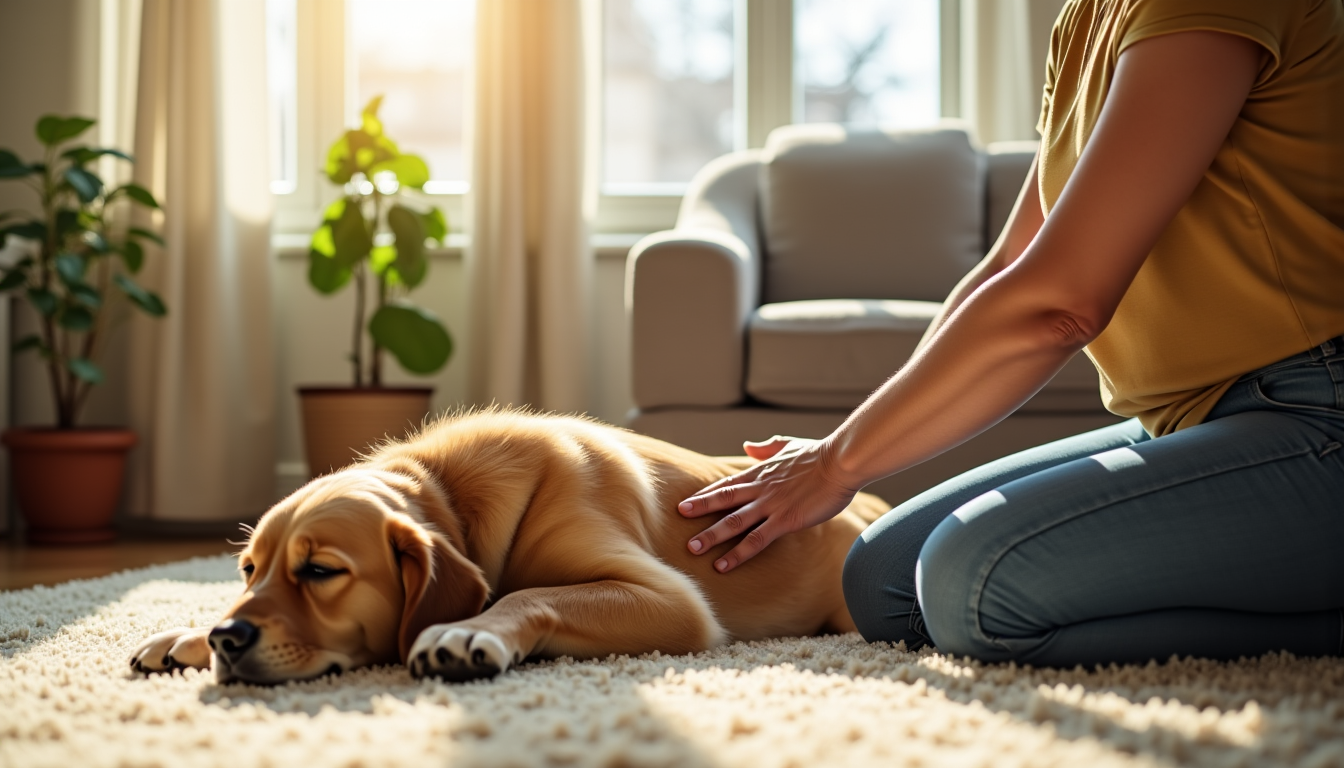 Illustration : le massage est une composante essentielle d'un plan — aider son vieux chien à mieux vieillir : la routine de massage anti-douleur