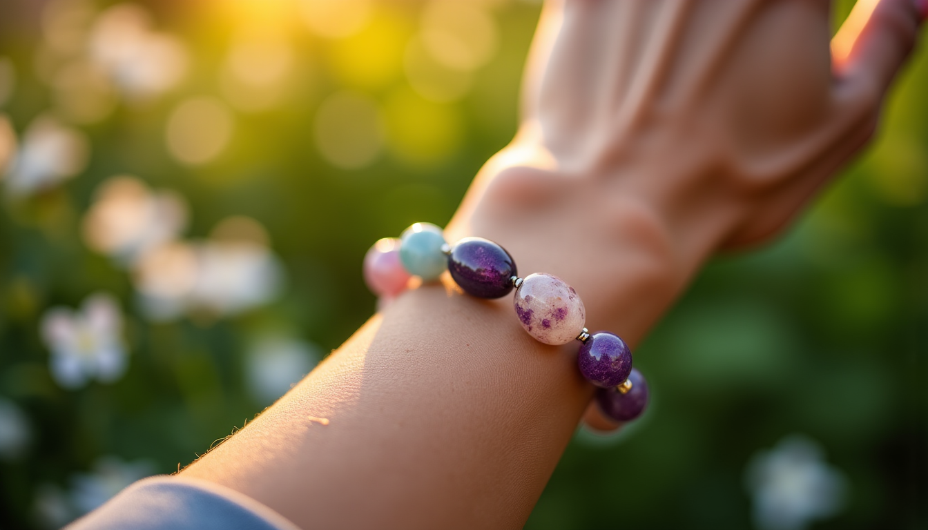 Illustration : le bracelet doit être agréable à porter. choisissez — bracelet de lithothérapie contre le stress : les meilleures pierres pour retrouver le calme